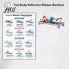 Efficient Pilates Workout 3Pcs Equipment Training Poster Set Full Body Core Strengthening Shaping Course Posture Chart Home Gym Exercise Guide