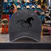 Flying Bird Horse Graphic Washed Cotton Baseball Cap Adjustable Vintage Casual Unisex Outdoor Hat