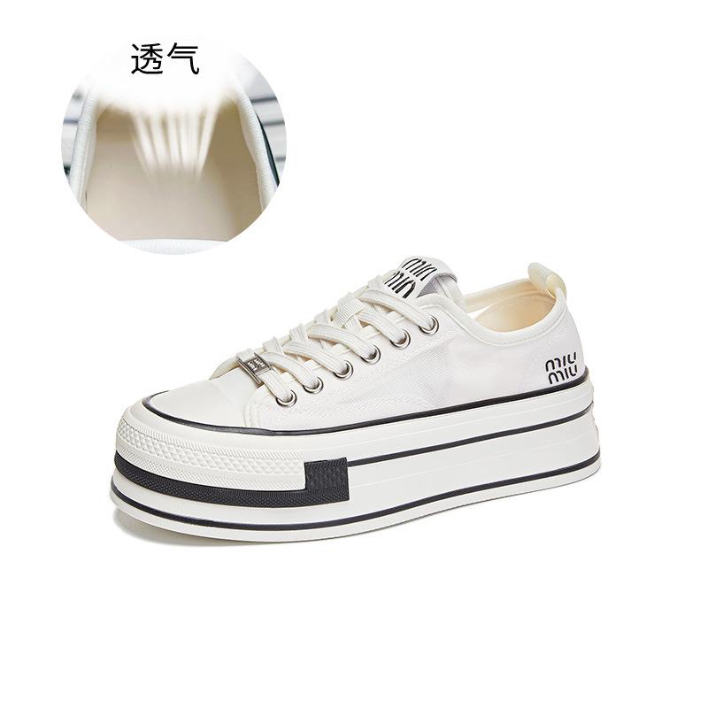 

Platform white shoes women s 2025 summer new mesh breathable sports board shoes women s height-increasing casual shoes muffin women s shoes 35 бежевий