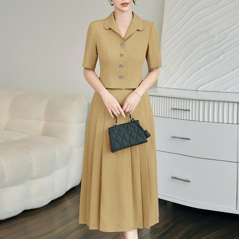 

ZANZEA Women Short Sleeve Blouse and Midi Skirts Summer Two Piece Suit Sets 5XL хакі