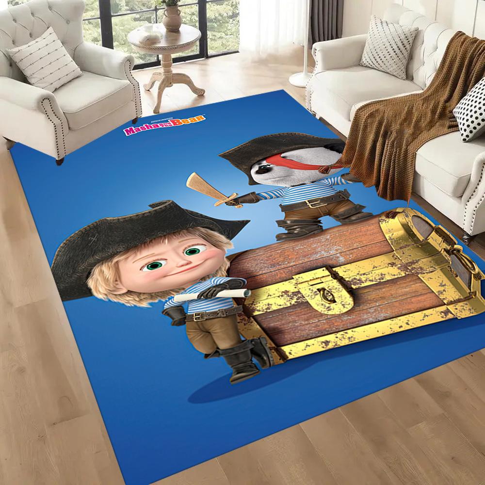 Masha Bear Area Rug Suitable for Bedrooms Game Room Study Room Decorate Room Anti-slip Rug Anime Office Decor Gift for Festivals