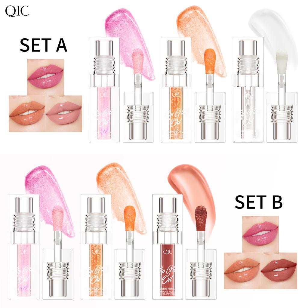 3PCS/SET Color Changing Lip Oil Moisturizing Lipstick Hydrating Lip Plump Hydrating and Transparent Lip Gloss Lip Oil Makeup