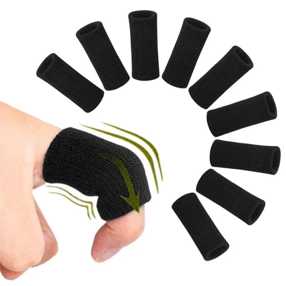 10Pcs Cotton Breathable Sports Finger Sleeves Soft Finger Guard Finger Sleeve Protectors Basketball