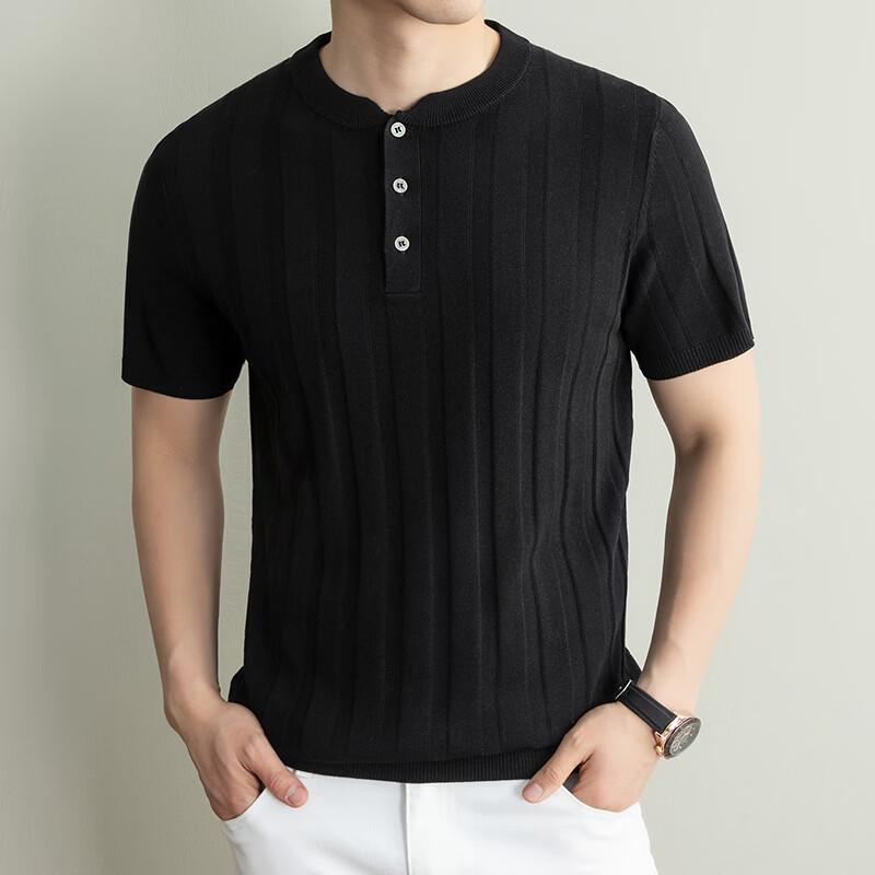 IMAGINEX Men s Business Casual Lyocell Linen Knit T-shirt M