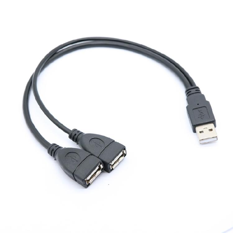 High Efficicency Data Transmission Cable 30cm USB Splitter Y Cable for Computer