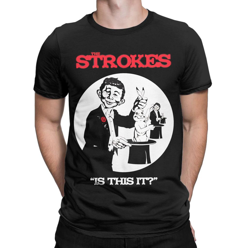The Strokes Band T-Shirt Strand Reines Baumwoll-T-Shirts Für Herren Hip Hop Bedrucktes T-Shirt Kurze Ärmel Y2K Basic Top T-Shirts