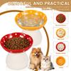 2 Pcs Elevated Raised Cat Bowl Mushroom Cat Water High Feet Food Bowl Ceramic Pet Neck Protection Anti-black Food Dish