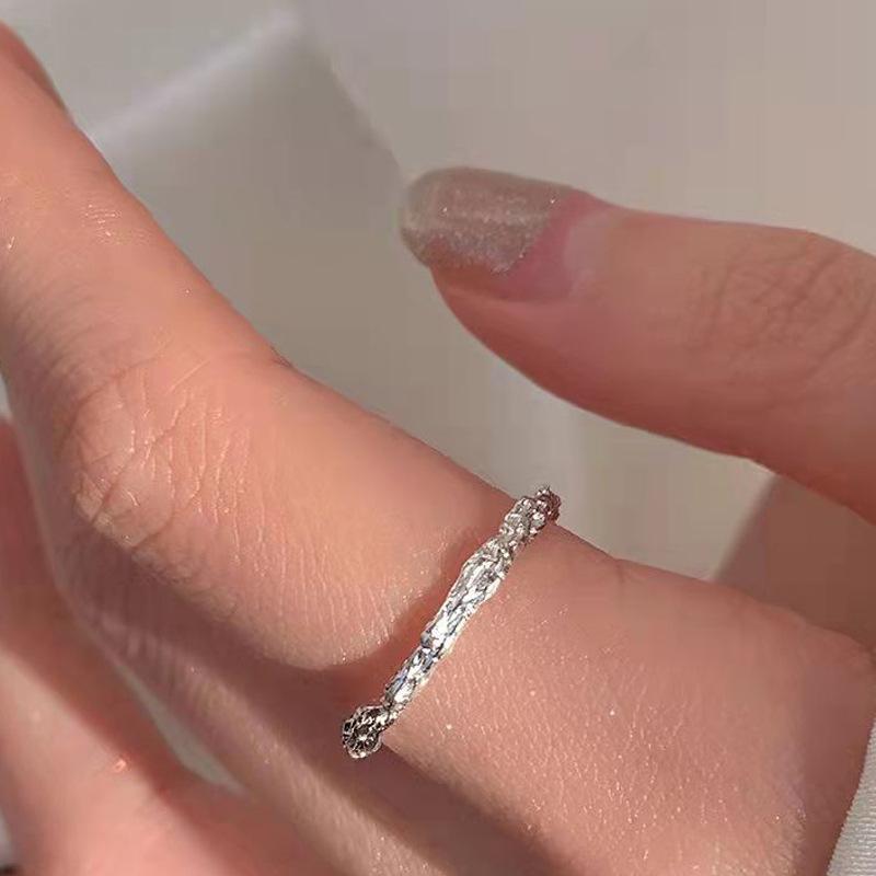 Silver Color Irregular Bumpy Ring Female Opening Adjustable Index Finger Rings for Women Fashion Jewelry Accessories Anillos