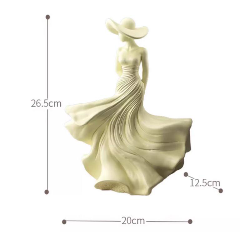 High-end Sculpture Cream Wind Figure Art for Home Decorations, Creative Simulation Resin Gift, Office and Study Living Room, 1Pc