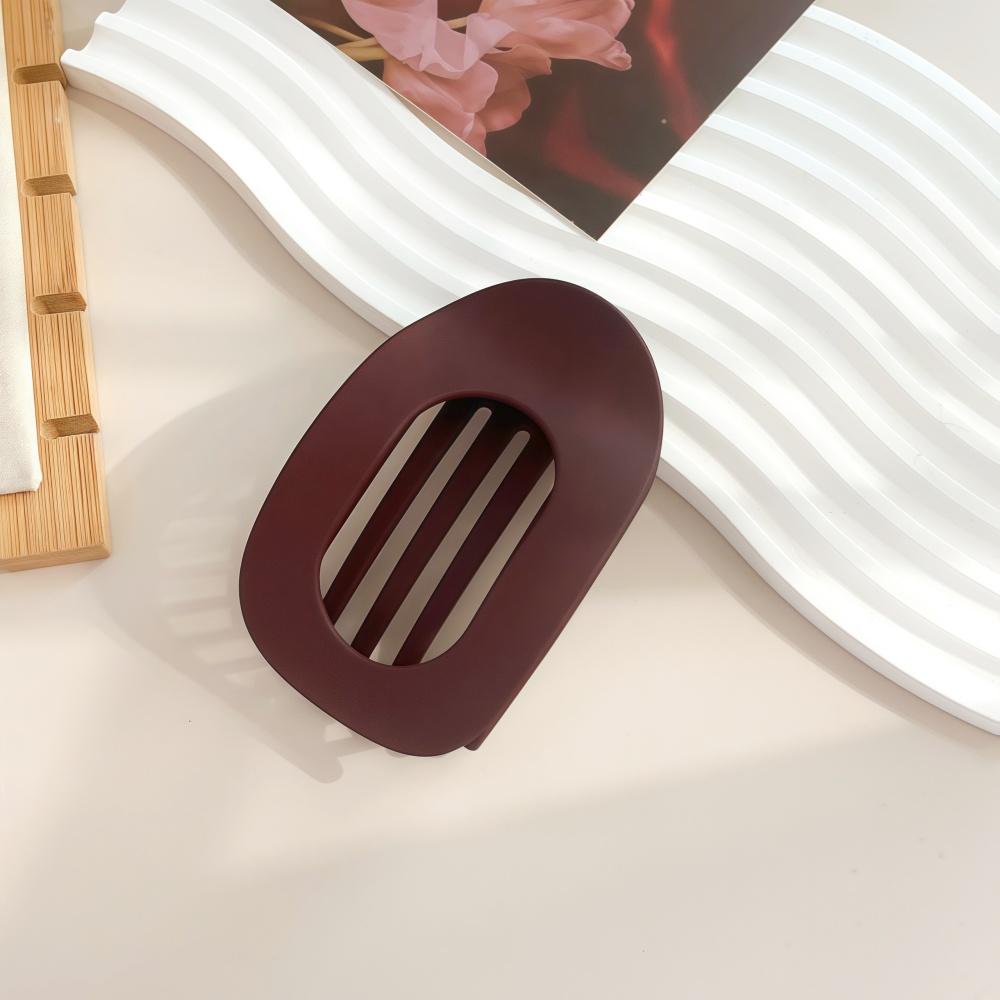 

Заколка-краб из поликарбоната для женщин, новый дизайн, леопардовый матовый, изогнутый, плоский, заколки для укладки, акриловые, лежачие, аксессуары для волос Matte Wine Red