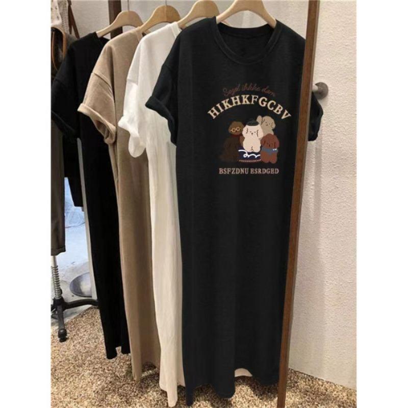 Dámské letní šaty střední délky nad koleno volného střihu ve velkých velikostech, těhotenské šaty