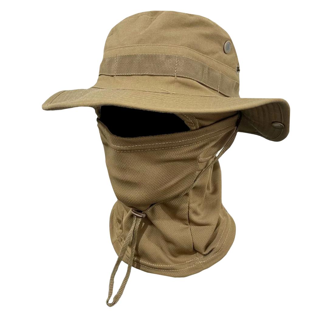 Outdoor Camouflage Rundrand Bergsteiger Fischerhut Allumfassender Sonnenhut Kopf Zugschnur Winddicht Reise