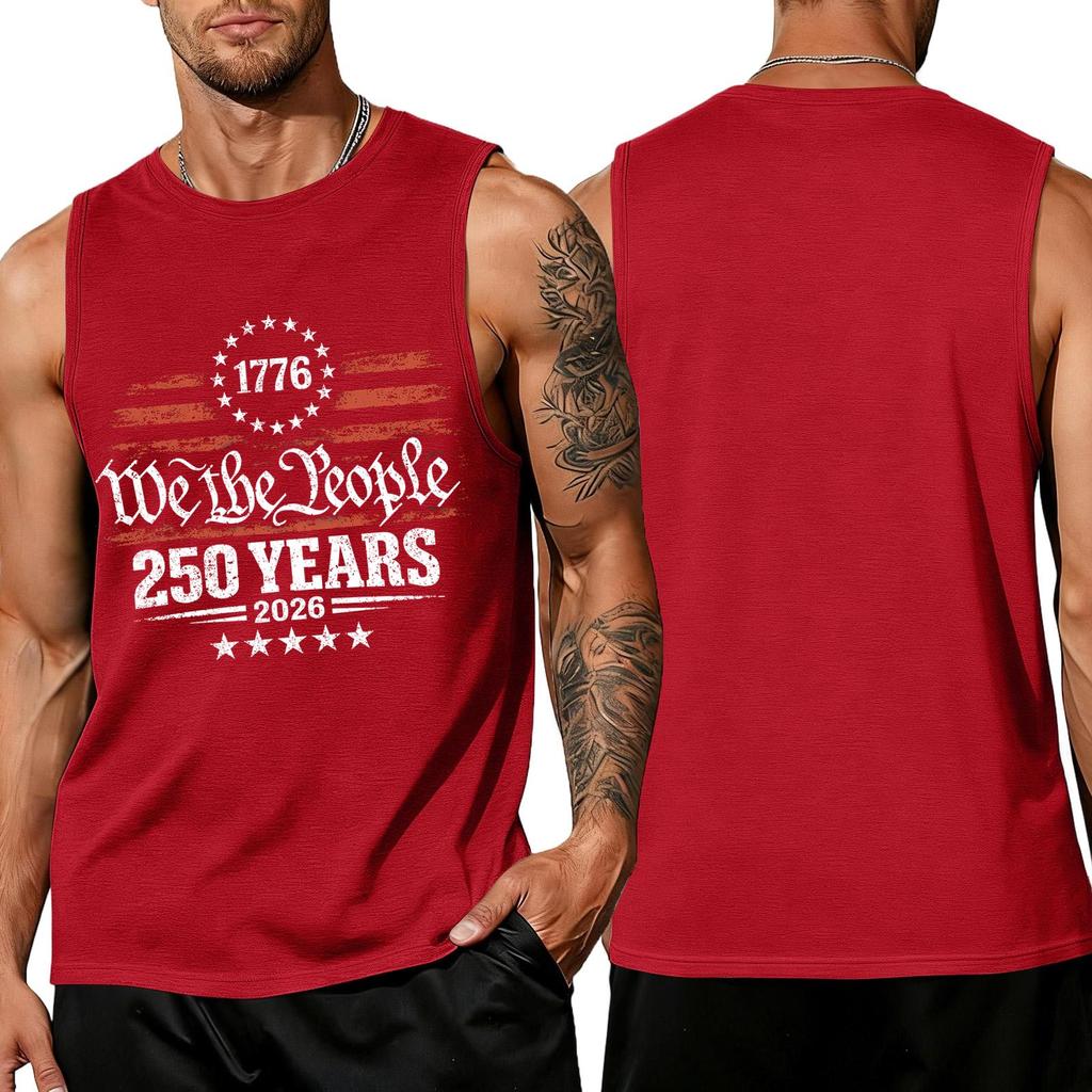 Uomo 4 Luglio Camicie USA Muscolo Senza Maniche Magliette Patriottiche