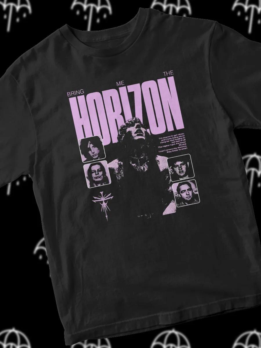 Purple cotton oversized printed T-shirt M