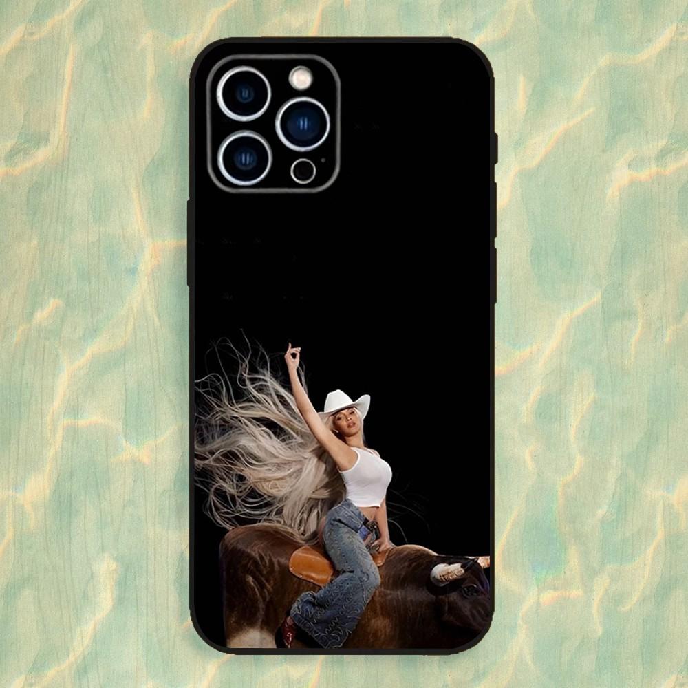 B-Beyonces Cowboy C-Carter Phone Case For iPhone 16,15,14,13,12,11 Plus,Pro Max,XS,X,XR,SE,Mini,8,7,Soft Silicone Black Cover