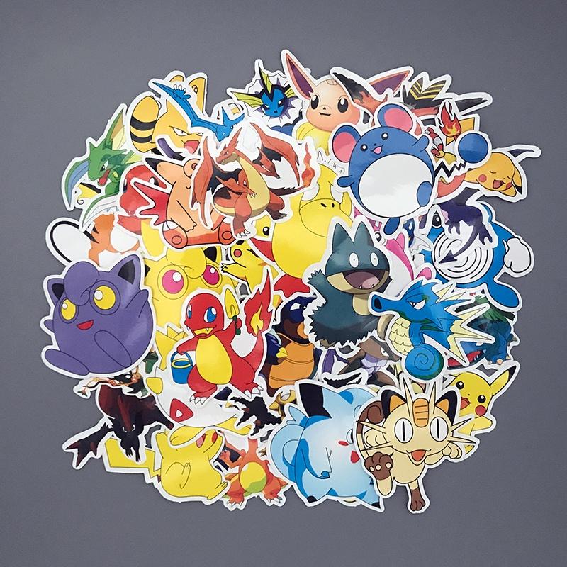Premium Quality Pokemon Stickers Collection Featuring Mimikyu Pikachu Bulbasaur Sun Moon