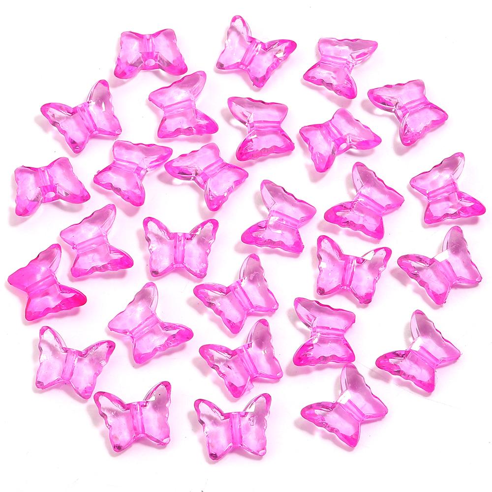 100pcs 16X13mm Butterfly Acrylic Beads for Jewelry Making Cute Loose Spacer Animal Beads DIY Bracelet Necklace for Kids Girls