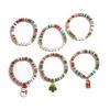 Christmas Letter Beaded Bracelet Set With Geometric Resin Handcrafted Design For Women