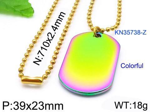 

2026 Minimalist Style Army Brand Necklace, Blank Tag Trendy Men s Wear Accessories 70CM