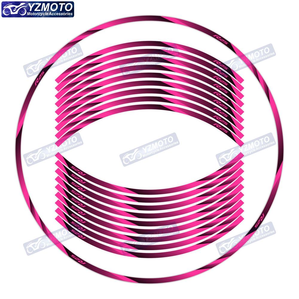 For YZF R25 YZF-R25 Motorcycle 17 Inch Front And Rear Wheel Stripe Wheel Decal Decorative Reflective Waterproof Rim Stickers