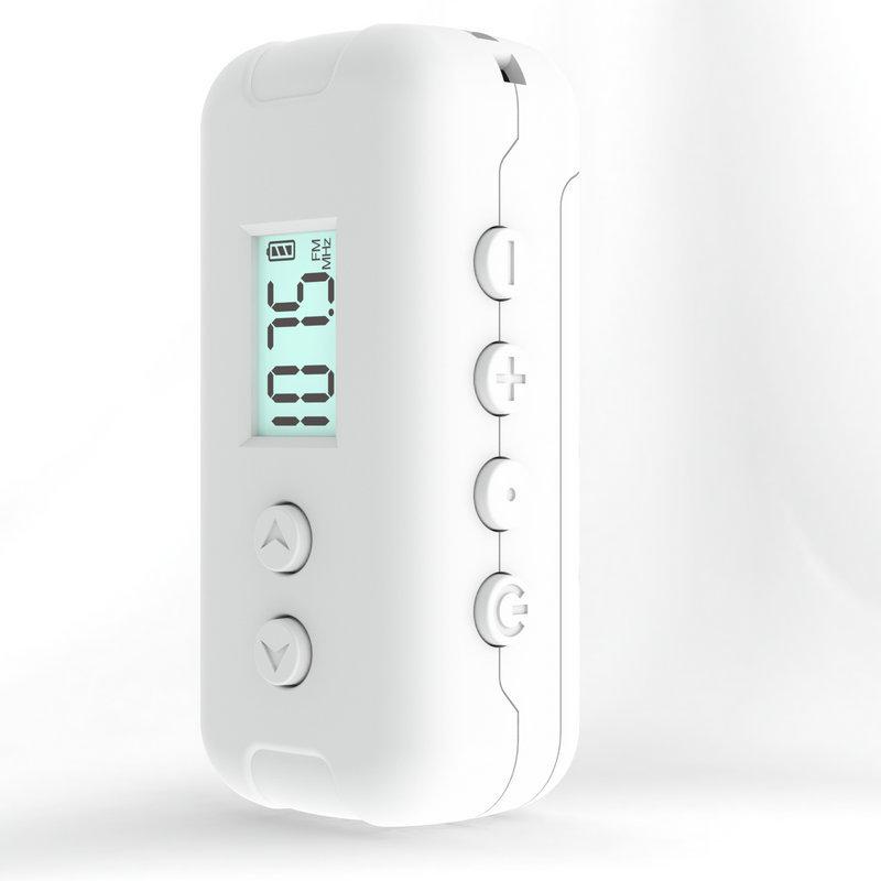 Mini-Taschen-FM-Radio, tragbarer Radioempfänger mit LCD-Display, 3,5-mm-Kopfhörer-Zeitanzeige, Netzteil