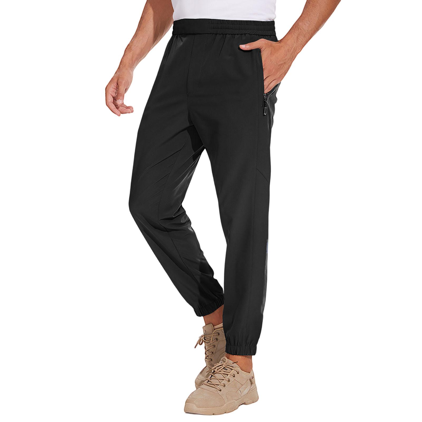 

Мужские спортивные повседневные брюки для бега, легкие походные рабочие брюки, уличные брюки L чёрный