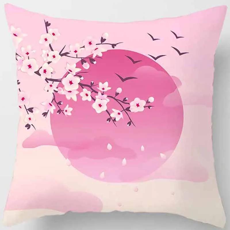 Beautiful Cherry Tree Square Pillowcase Cushion Cover for Home Decor, Car Sofa   45cm*45cm