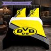Borussia Dortmund 3 Piece Bedding Set Soft Duvet Cover Set with Pillowcases Printed Bedroom Decor Set for Home