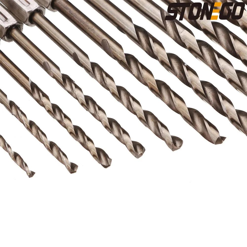 13PCS Cobalt HSS-Co M35 Twist Drill Bit Set 1.5-6.5mm Hex Shank High Precision Cutting Tools for Wood Metal