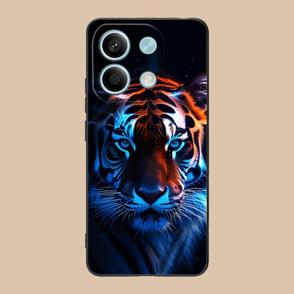 Tiger Neon Mobile Cell Phone Case for Xiaomi 15 14 13 12 Mi 11 T Ultra Lite Pro S X 5G Colorful Printing Cover Luxury Pretty
