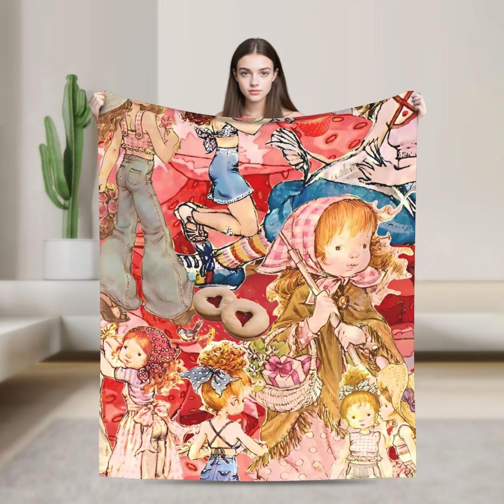 Warm Soft Blankets Picnic Sarah Kay Throw Blanket  Flannel Bedspread For Bedroom Novelty Sofa Bed Cover