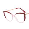 Cat Eye Glasses Metal Frame Blue Light Blocking TR90 Brand Designer Eyewear New Trend Gradient Color Frame Reading Eyegalsses