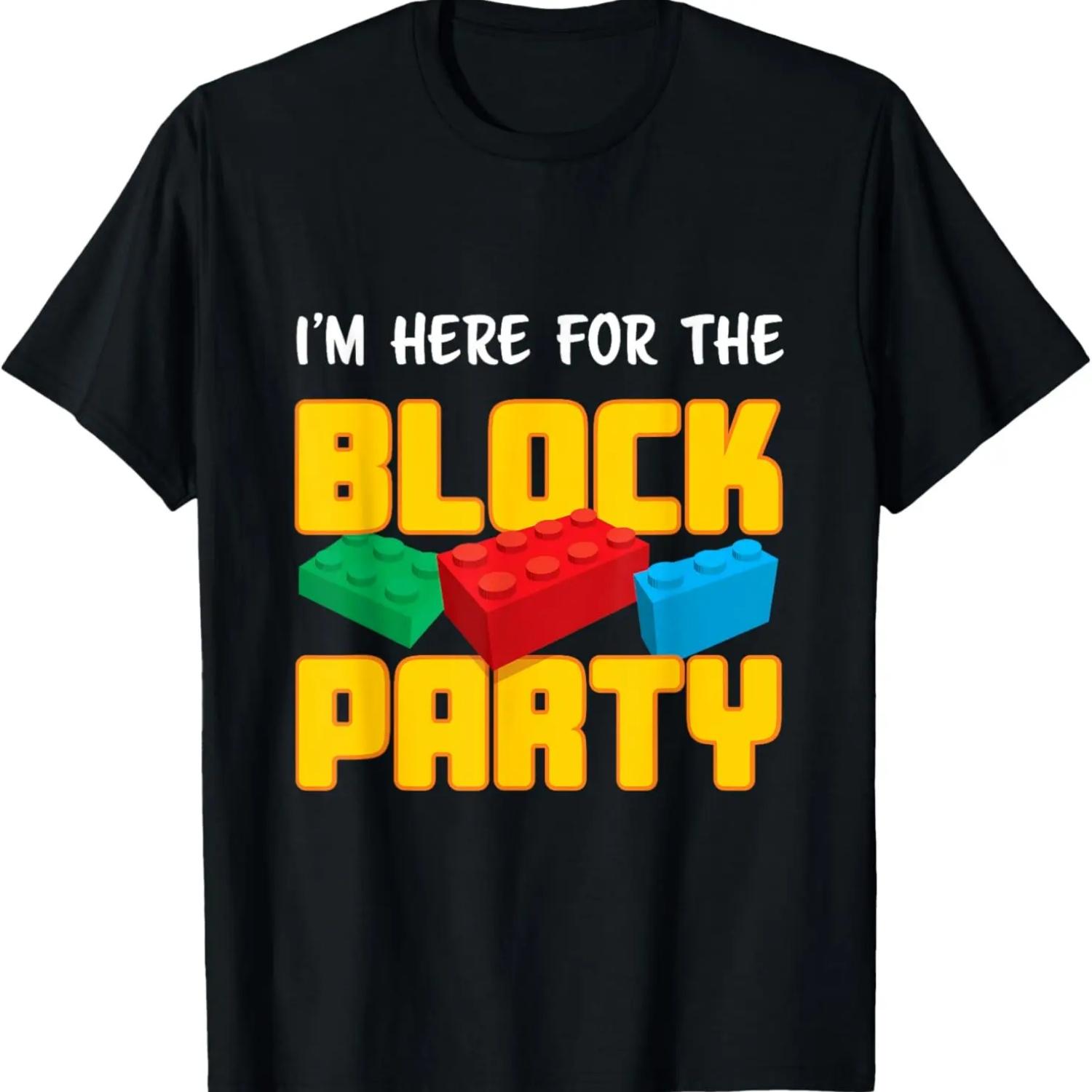 

Funny Building Blocks Block Party Kids Parents T-Shirt S чёрный