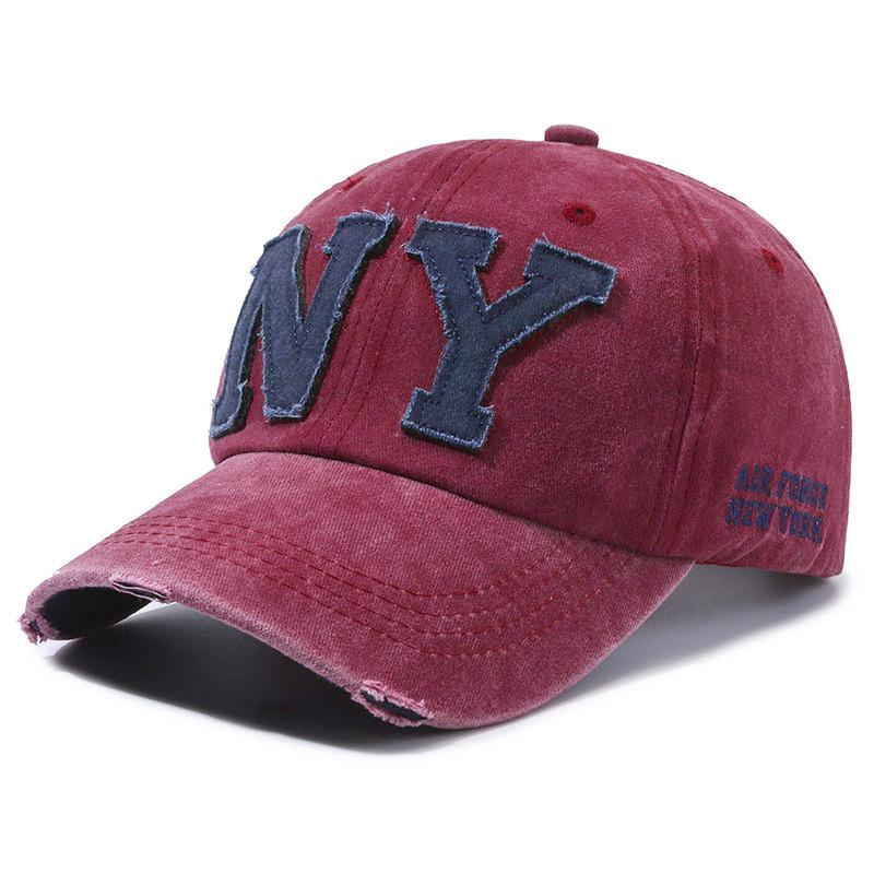 Stylish Houses Vintage Washed Spring Autumn Embroidered Letter Men Women Baseball Cap Outdoor Sports Casual Visor Cap Unisex Adjustable bordeaux