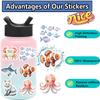 50 Cartoon Watercolor Sea Animal Stickers Decorative Guitar Notebook Suitcase DIY Waterproof Stickers