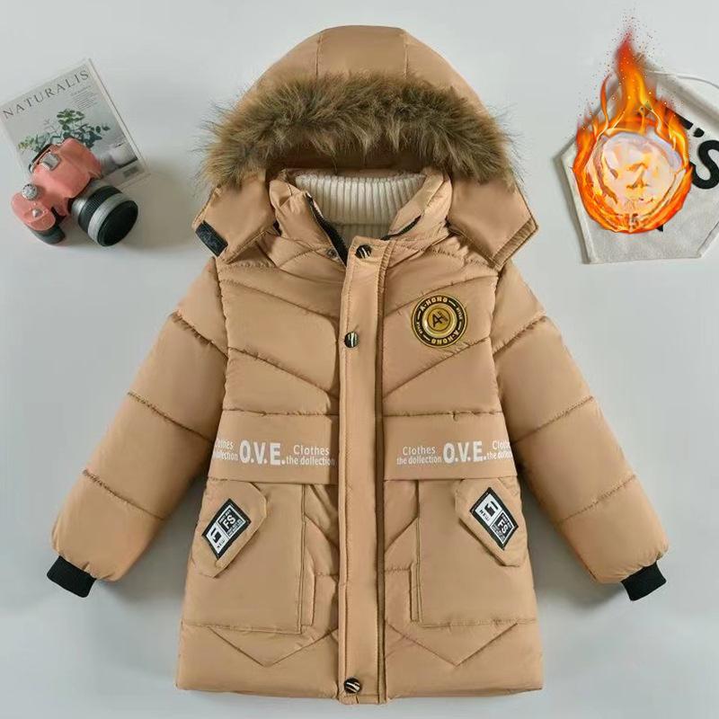 Thick and Fashionable Cotton-padded Clothes for Children, Winter Boys' Casual and Warm Cotton-padded Jacket