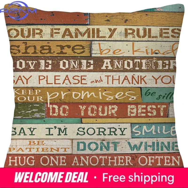 Retro retro style printed polyester pillowcase living room sofa cushion cover household pillow x