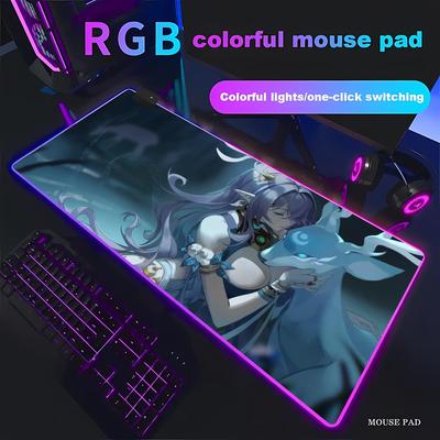 HYBXAXC  Genshin Impact Lauma  Mouse Pad Animation Games Beautiful RGB Gaming HD Gamer LED Light XXL PC Computer Non-slip Decor
