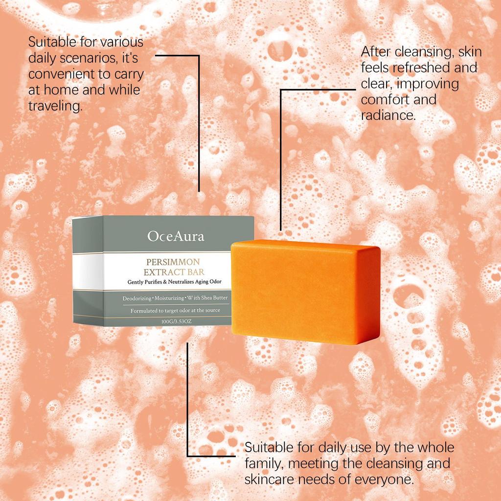 Sapone Detergente Trasparente al Cachi OCEAURA: Detergente per la pelle delicato, rinfrescante e piacevolmente profumato.