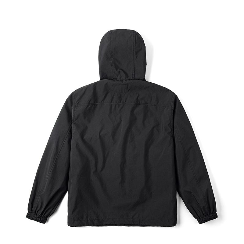 Comfortable Lightweight Y2K Millennium Laser Pattern Hooded Long Sleeve Jacket With Adjustable Drawstring Hem Men jackets Black LMT009024206781K11000