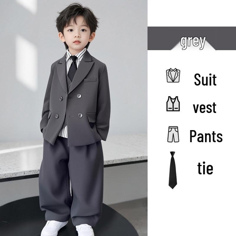 Boys' Spring Casual Suit Set - Formal Page Boy & Piano Performance Wear
