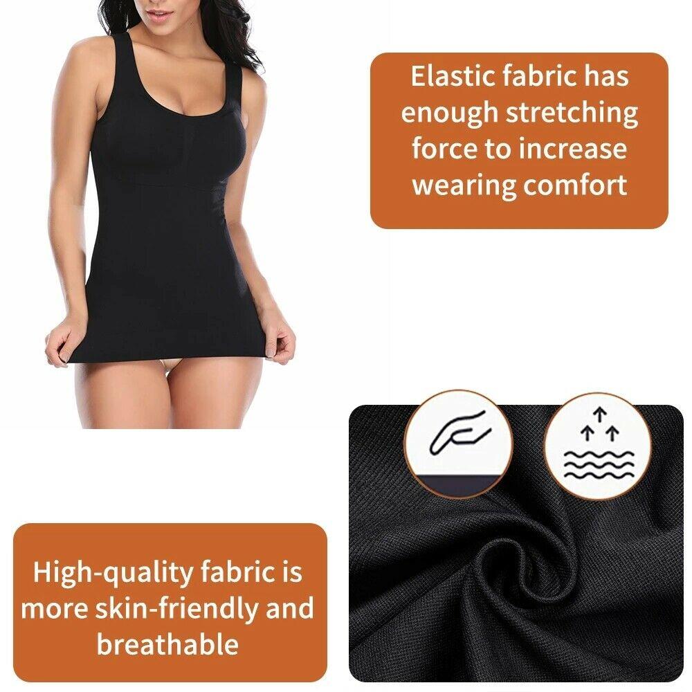 Women's Shapewear Camisole with Shelf Built In Bra Tummy Control Extra Compression Body Shaper Weight Loss Tank Tops Slimming Underwear