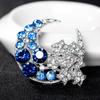 Rhinestone Inlay Brooch Pin Alloy Decor Badge Fashion Lapel Ornament  Gift