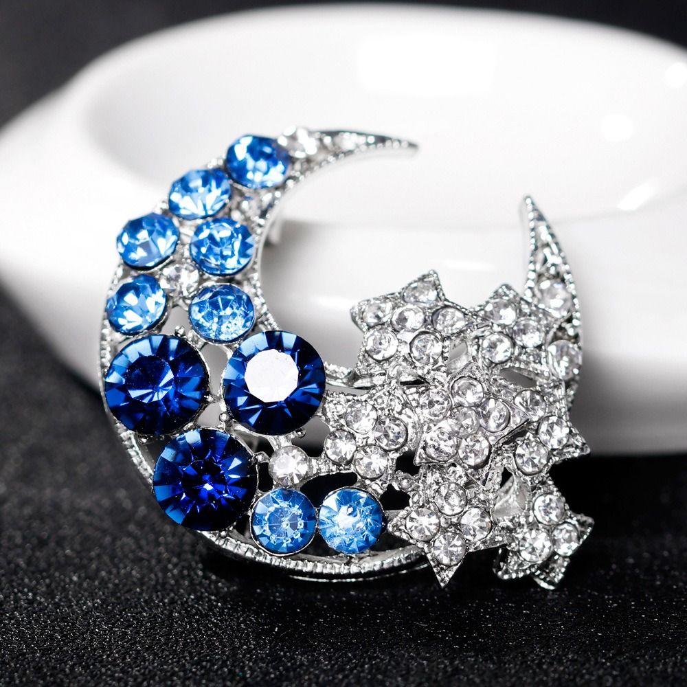 Rhinestone Inlay Brooch Pin Alloy Decor Badge Fashion Lapel Ornament Gift