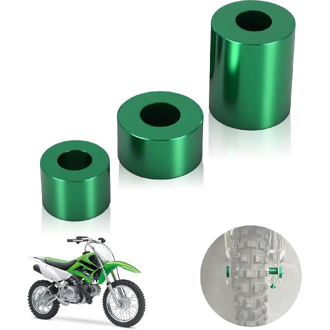 Dirt Bike Wheel Spacers Billet Aluminum for KLX 110 KLX110 KLX 110L 2025 2024 2002-2025 Motorcycle Pit Bike Green