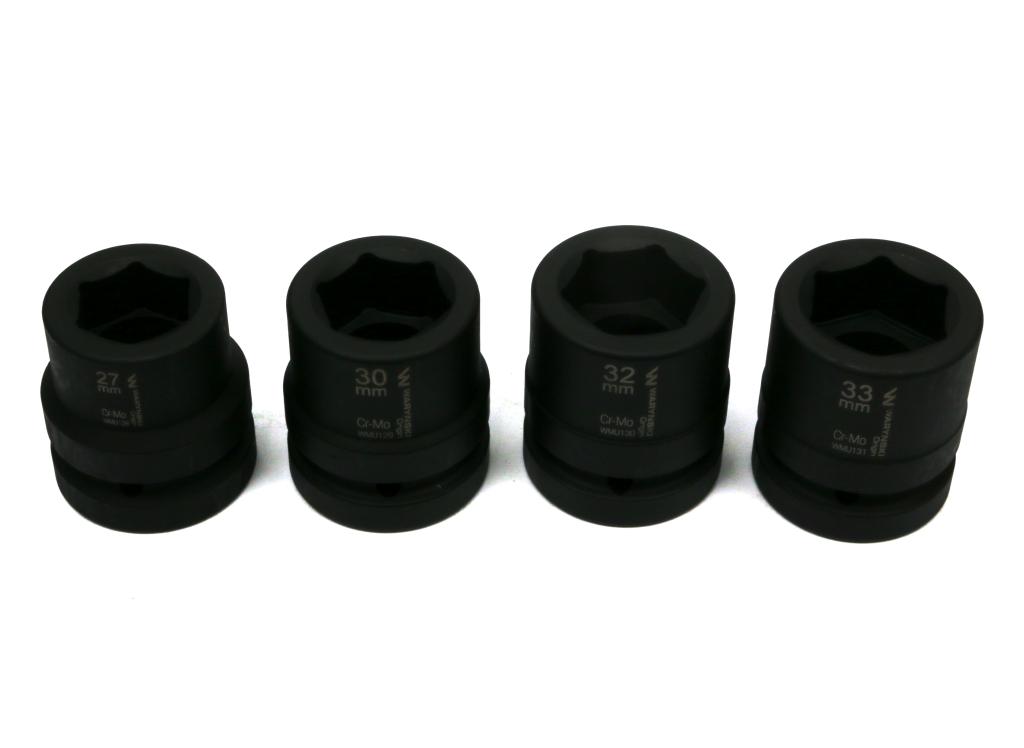 Zestaw Nasadek Udarowych 1" 4 Cz. 27. 30. 32. 33 Mm Ze Stali Crmo Din 3129 Waryński