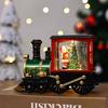 Christmas Luminous Train Ornament Santa Claus Snowman Sparkling Crystal Ball Desktop Lamp Decor Christmas Party Birthday Gifts