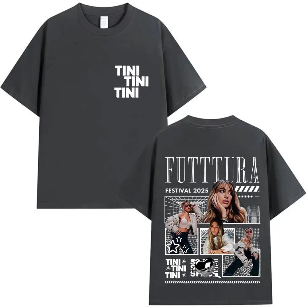 Singer TINI STOESSEL's Future Tour Album 2025 T-shirt for Men and Women's Fashion Summer Print 100% Pure Cotton T-shirt