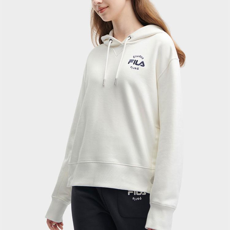 Fila X Études Collaboration Solid Logo Hoodie Women Hoodies Coconut-White F11W346205F-IV