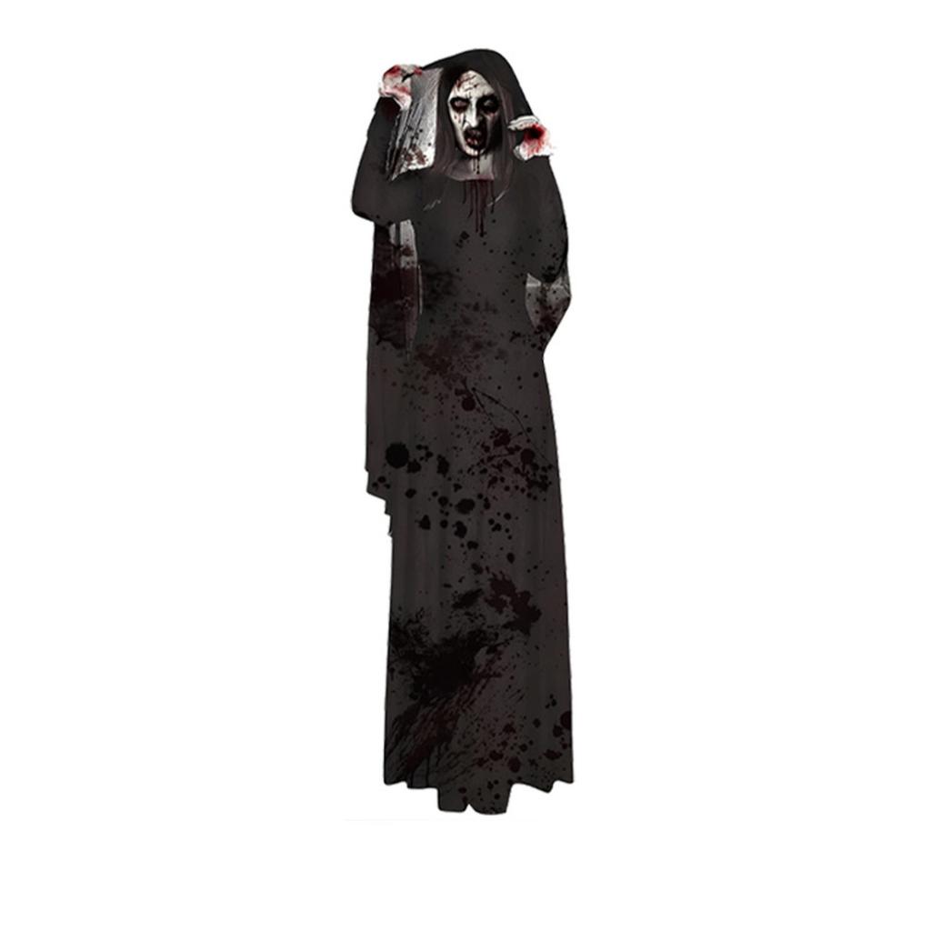 Halloween Wall Stickers Horror Female Hanged Nun Window Decoration Stickers Window Stickers Pvc Self-adhesive Holiday Door Stickers